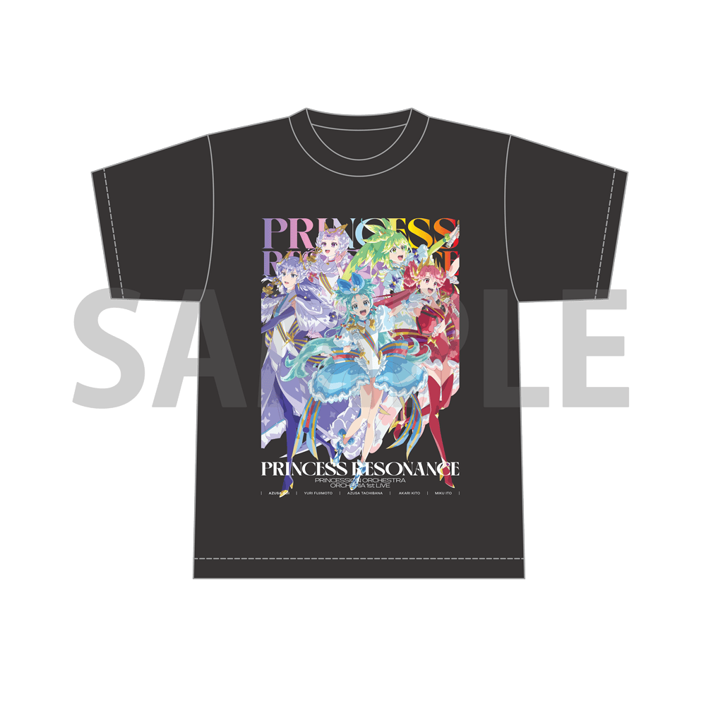Mサイズ＞Tシャツ(BLACK)【オルケリア1st LIVE「PRINCESS RESONANCE